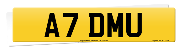 Registration number A7 DMU